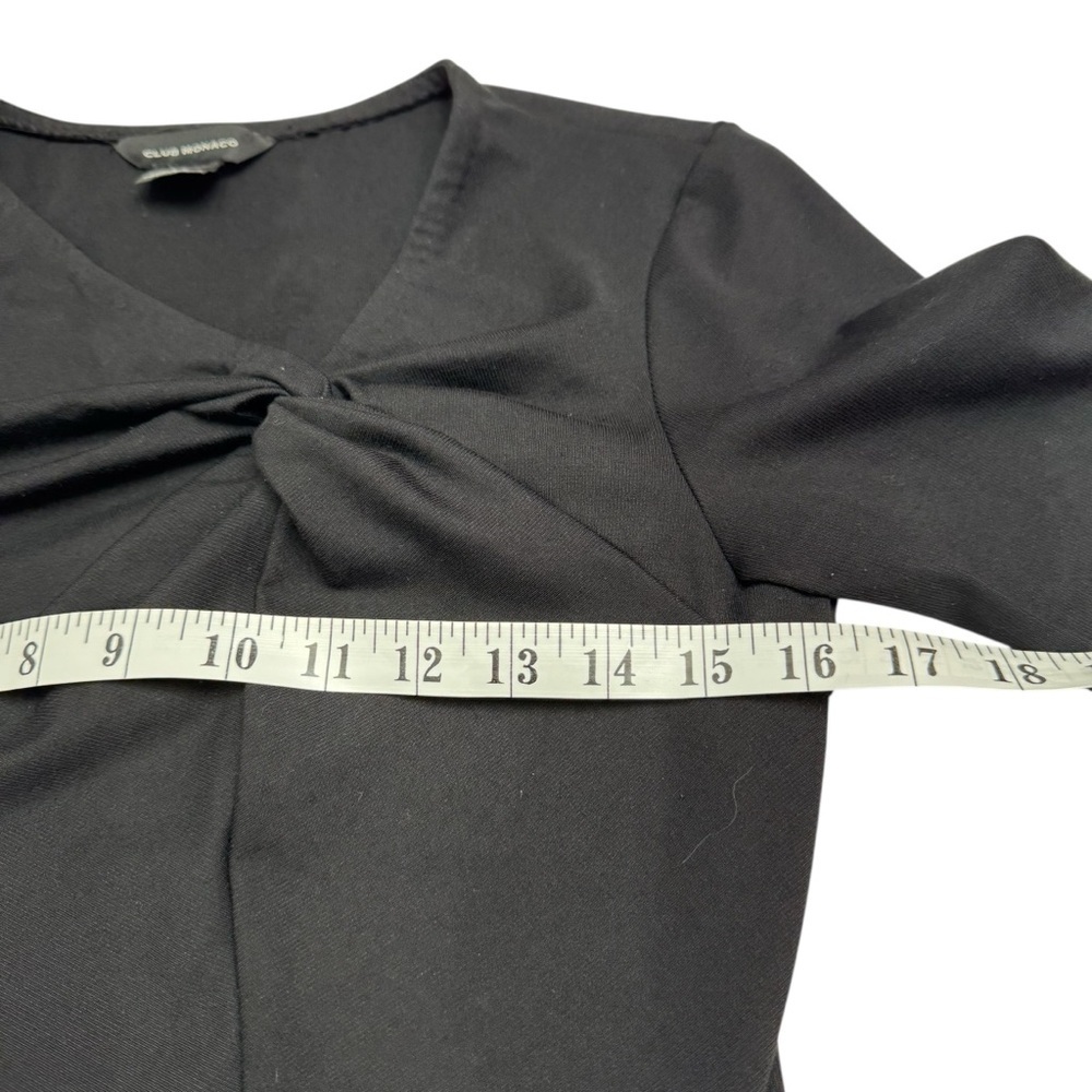 Club Monaco Black Short Sleeve Twist Front T-shirt Top Size S - Picture 5 of 7